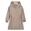 Cozy Everyday Hoodie Dress - Soft Knit, Flattering Gathered Waist, Neutral Taupe