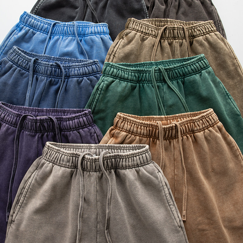 Fashion Vintage Washed Terry Shorts 