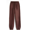 Brown Elastic Waist Cuffed Sweatpants