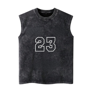 Vintage Stone Wash Cotton Mens Tank Top OEM Factory