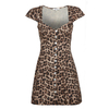 China Custom Leopard Print Button-Down Mini Dress Manufacturer