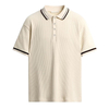 Ribbed Knit Polo Shirt with Contrast Trim Custom Factory
