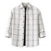 Oversized Plaid Linen Blend Shirt for Men