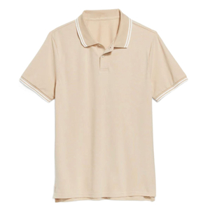Custom Contrast Collar Ribbed Polo Shirt Supplier